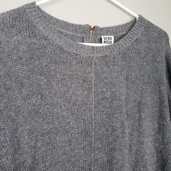 Vero Moda Grey low high zip sweater Small - Picture 4 of 5